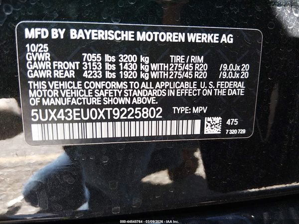 2026 BMW X5 PHEV XDRIVE50E