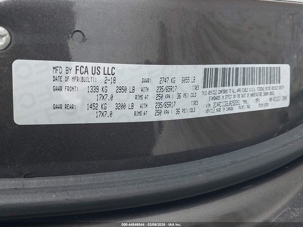2018 CHRYSLER PACIFICA LX — I9