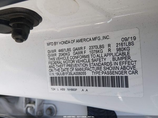 2020 ACURA TLX STANDARD