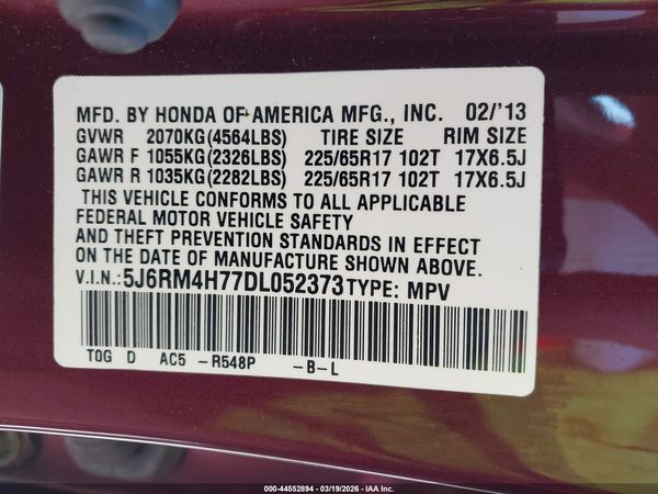2013 HONDA CR-V EX-L