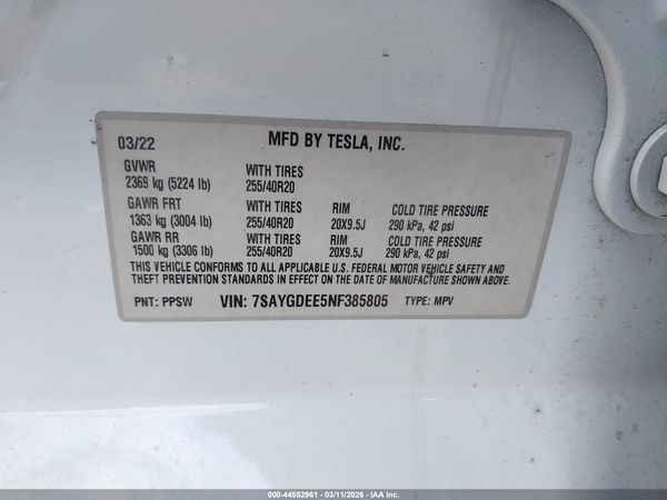 2022 TESLA MODEL Y