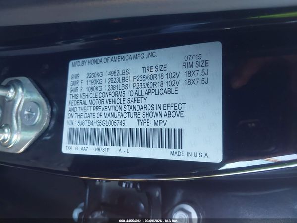 2016 ACURA RDX ACURAWATCH PLUS PACKAGE