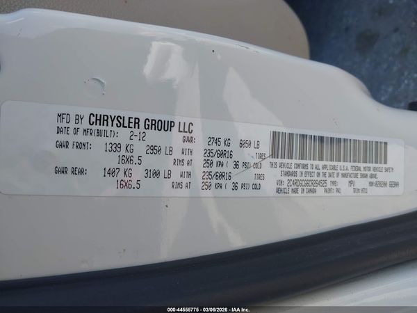 2012 DODGE GRAND CARAVAN SXT — I9