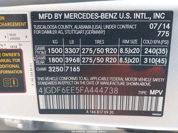 2015 MERCEDES-BENZ GL 450 4MATIC