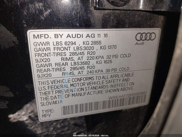 2017 AUDI Q7 2.0T PREMIUM