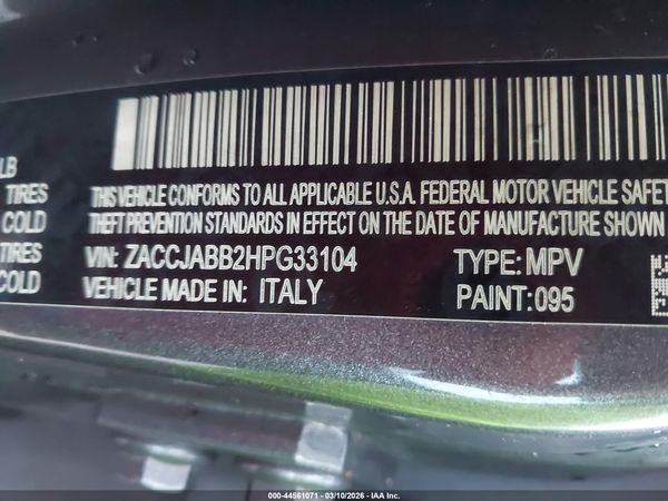 2017 JEEP RENEGADE LATITUDE FWD
