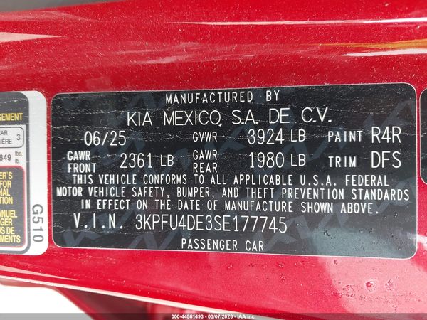 2025 KIA K4 EX