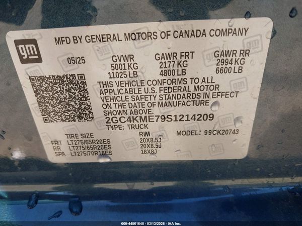 2025 CHEVROLET SILVERADO 2500HD 4WD  STANDARD BED CUSTOM — I9
