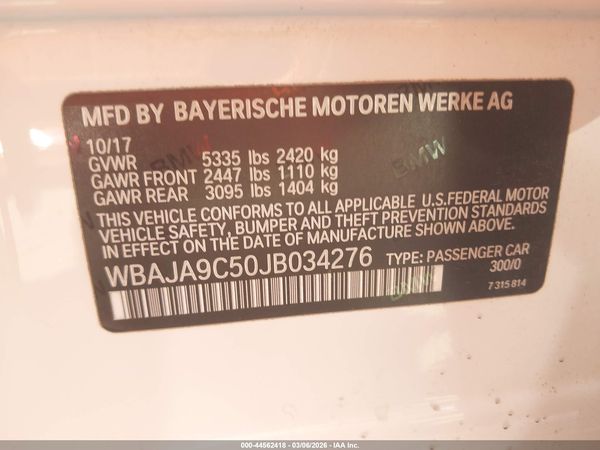 2018 BMW 530E IPERFORMANCE