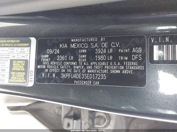 2025 KIA K4 EX — I9
