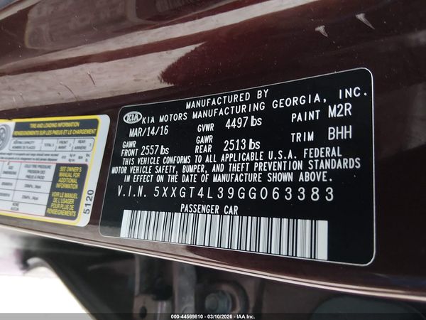 2016 KIA OPTIMA LX