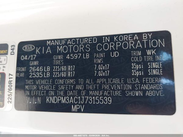 2018 KIA SPORTAGE LX