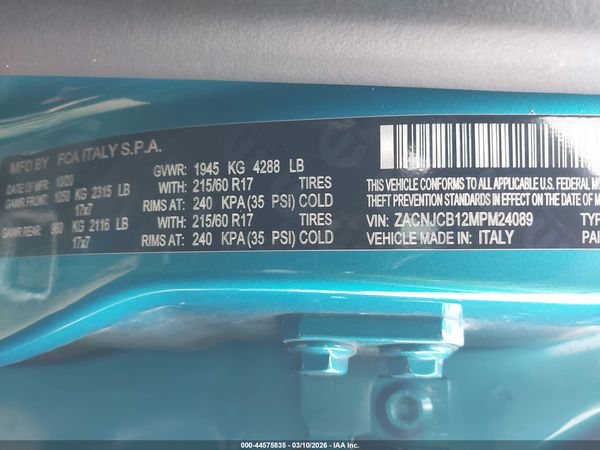 2021 JEEP RENEGADE LATITUDE FWD