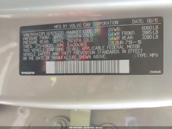2016 VOLVO XC90 T6 INSCRIPTION