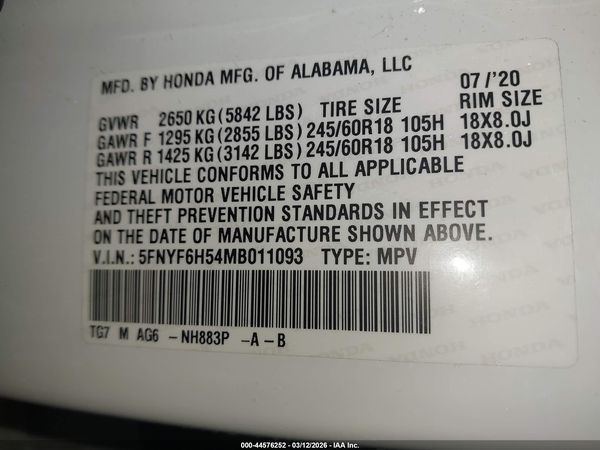 2021 HONDA PILOT AWD EX-L