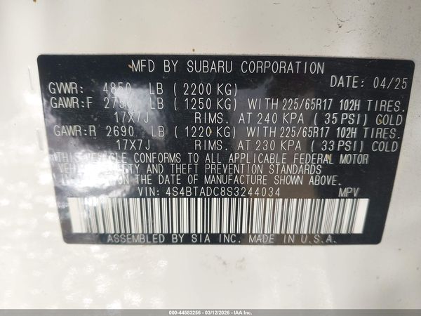 2025 SUBARU OUTBACK PREMIUM — I9