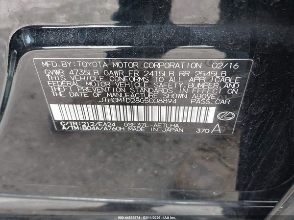 2016 LEXUS IS 300