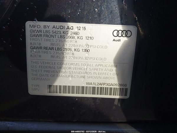 2016 AUDI Q5 2.0T PREMIUM