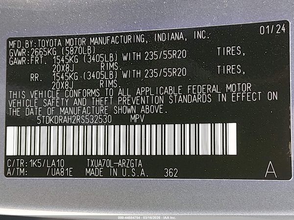 2024 TOYOTA HIGHLANDER PLATINUM