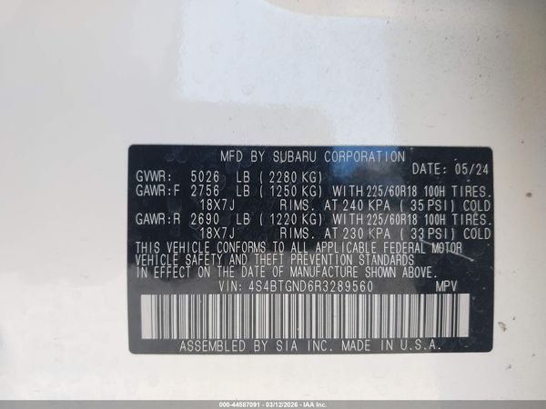 2024 SUBARU OUTBACK LIMITED XT