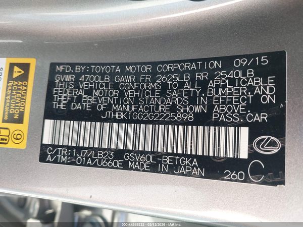 2016 LEXUS ES 350