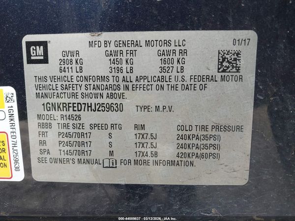 2017 CHEVROLET TRAVERSE LS — I9