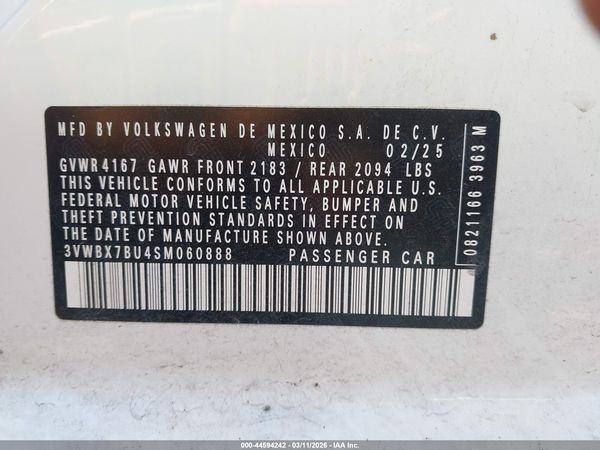 2025 VOLKSWAGEN JETTA 1.5T SPORT — I9