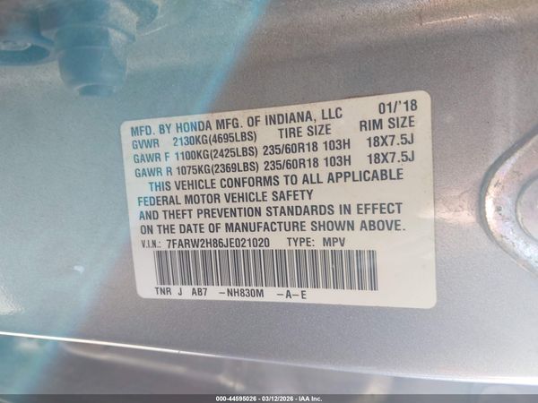 2018 HONDA CR-V EX-L/EX-L NAVI