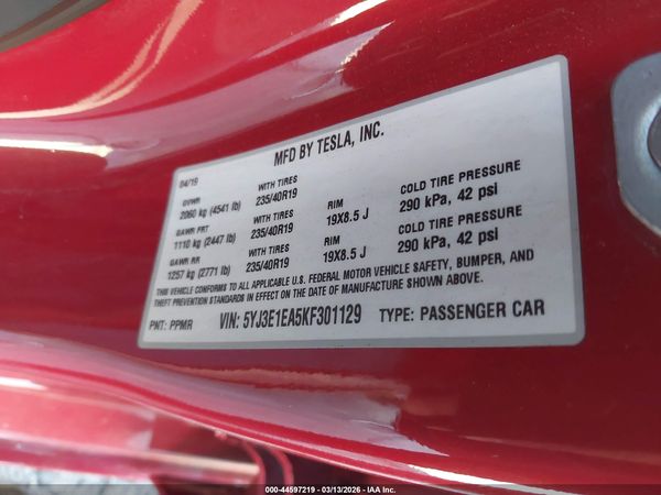 2019 TESLA MODEL 3