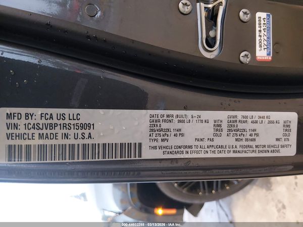 2024 JEEP WAGONEER SERIES II CARBIDE 4X4