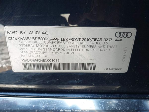 2014 AUDI A8 L 3.0 TDI