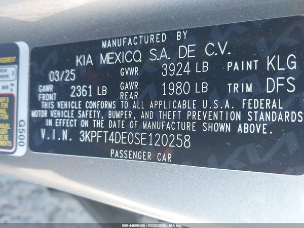 2025 KIA K4 LXS