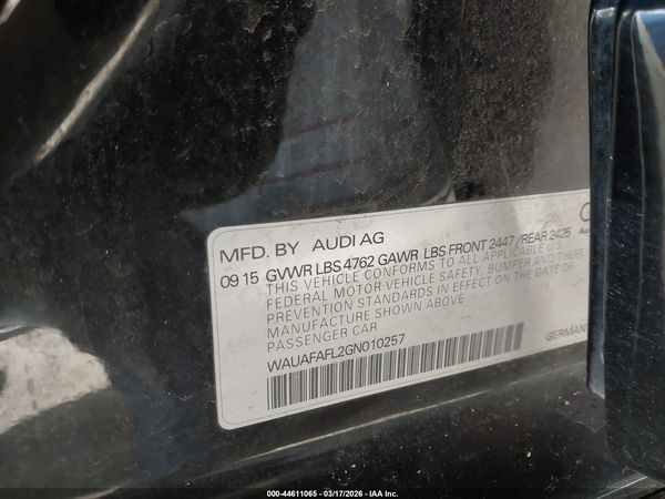 2016 AUDI A4 2.0T PREMIUM
