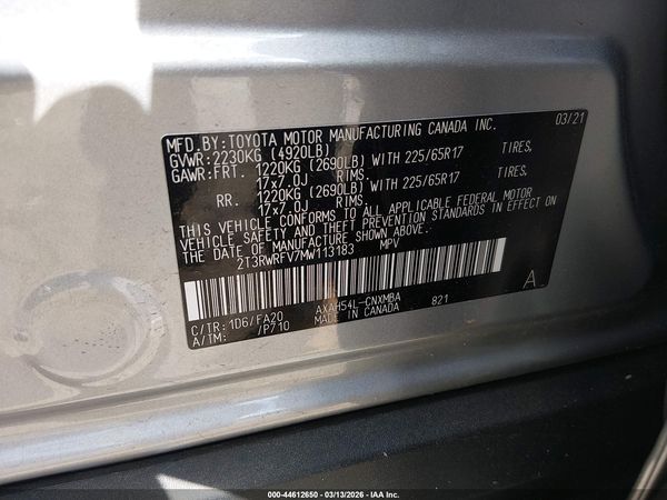 2021 TOYOTA RAV4 HYBRID XLE