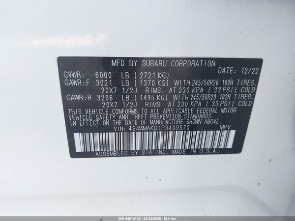 2023 SUBARU ASCENT — I9