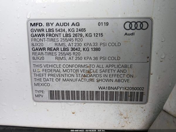 2019 AUDI Q5 45 PREMIUM