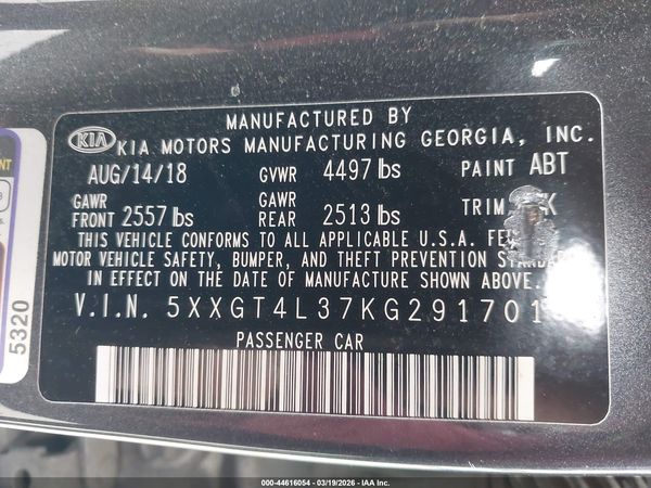 2019 KIA OPTIMA S
