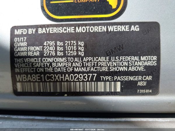 2017 BMW 330E IPERFORMANCE