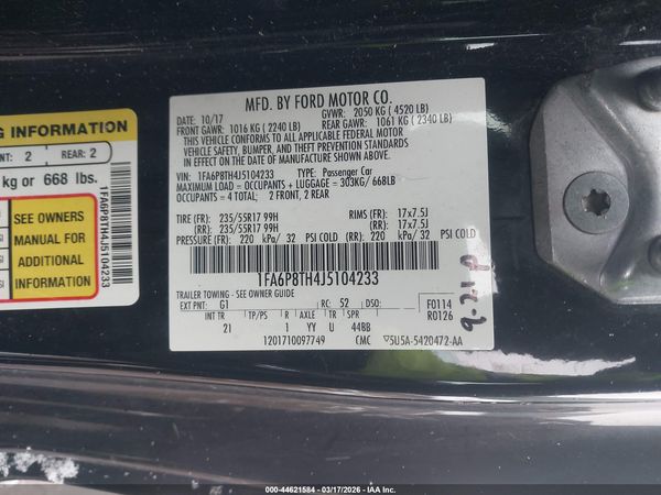 2018 FORD MUSTANG ECOBOOST