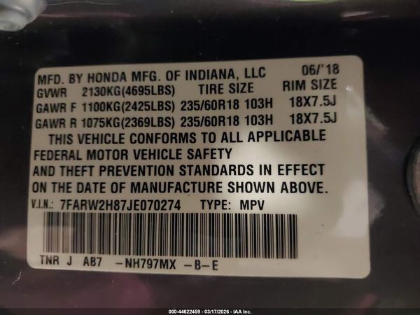 2018 HONDA CR-V EX-L/EX-L NAVI