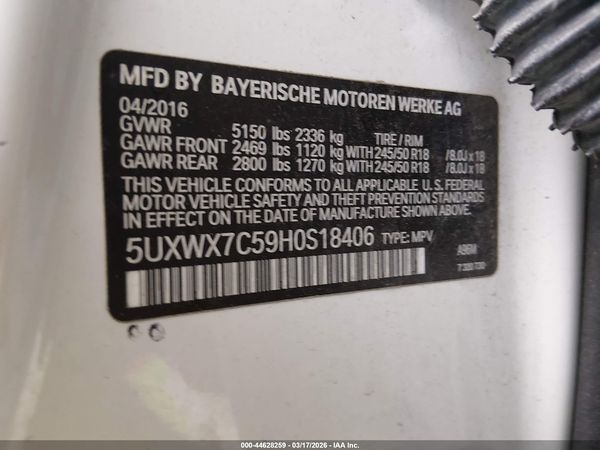 2017 BMW X3 XDRIVE35I