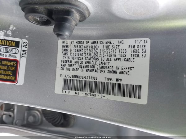 2015 HONDA CR-V LX