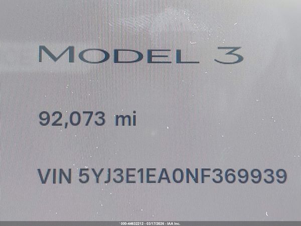 2022 TESLA MODEL 3 REAR-WHEEL DRIVE