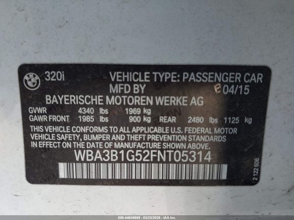 2015 BMW 320I SA