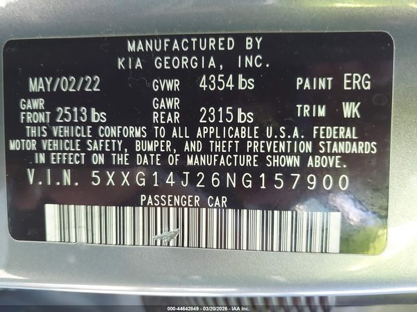 2022 KIA K5 LXS