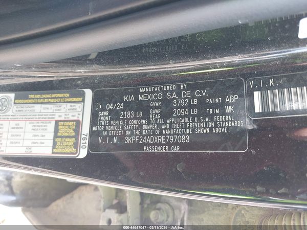 2024 KIA FORTE LXS