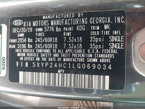 2020 KIA TELLURIDE LX