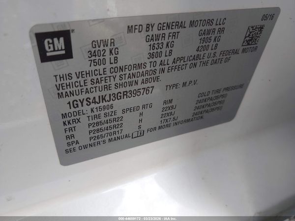 2016 CADILLAC ESCALADE ESV PREMIUM COLLECTION