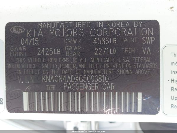 2016 KIA OPTIMA HYBRID EX