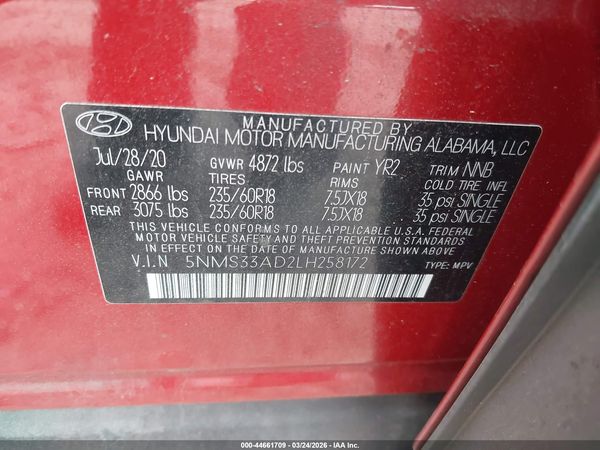 2020 HYUNDAI SANTA FE SEL
